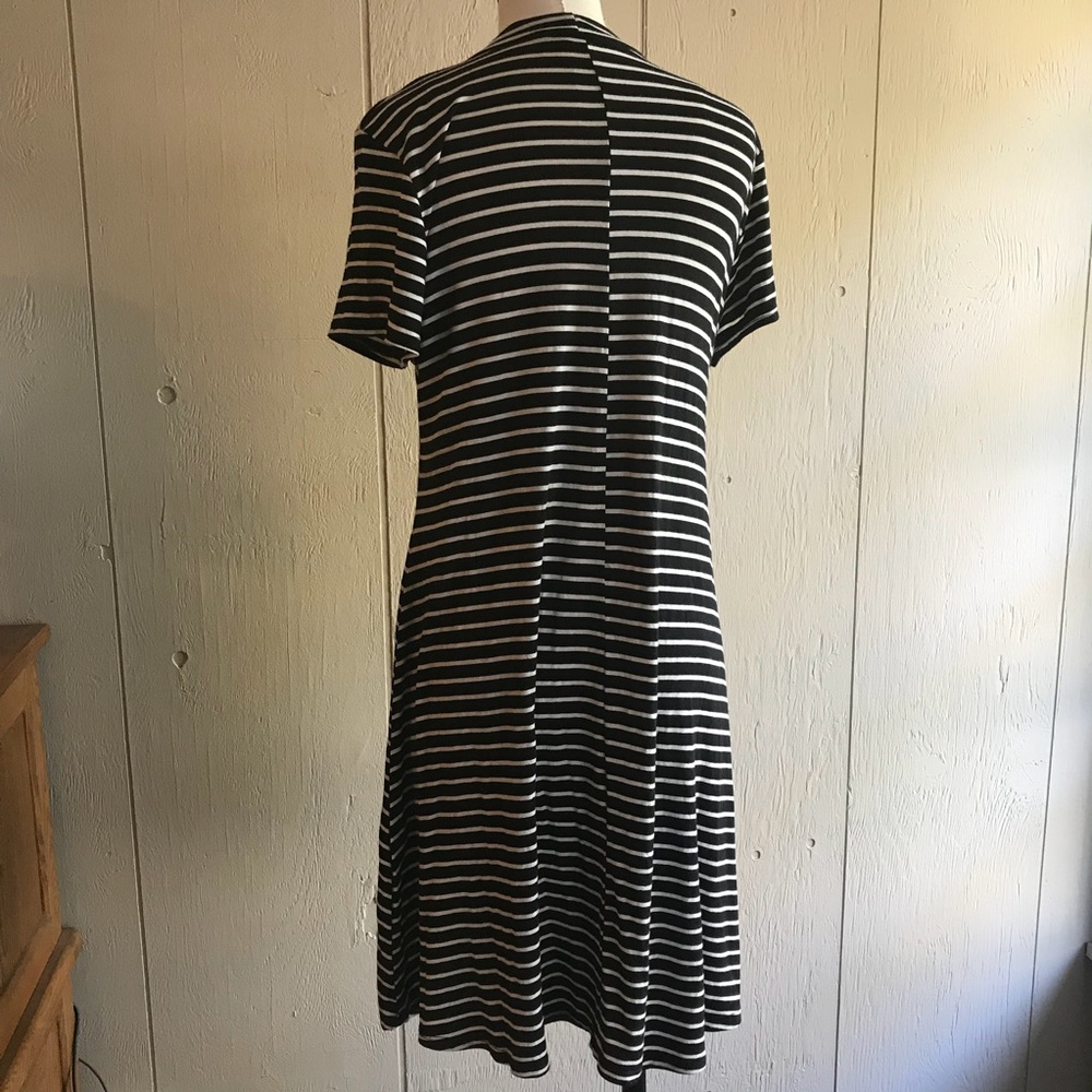 Enough About Me Mock Neck Black Striped Dress - Picture 6 of 8